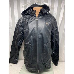 SOLD New R Rosso Black & Gold Leather Jacket Large Italy
